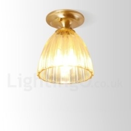 Puur messing rustieke lodge Scandinavische stijl plafondlamp met glazen kap
