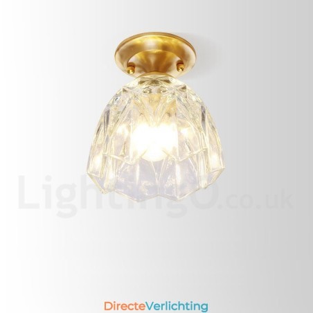 Puur messing rustieke lodge Scandinavische stijl plafondlamp met glazen kap Puur messing rustieke lodge Scandinavische stijl plafondlamp met glazen kap