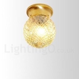 Puur messing rustieke lodge Scandinavische stijl plafondlamp met glazen kap