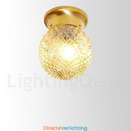 Puur messing rustieke lodge Scandinavische stijl plafondlamp met glazen kap Puur messing rustieke lodge Scandinavische stijl plafondlamp met glazen kap