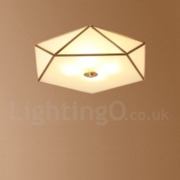 Puur messing rustieke lodge Scandinavische stijl plafondlamp met glazen kap