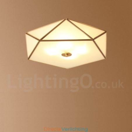 Puur messing rustieke lodge Scandinavische stijl plafondlamp met glazen kap Puur messing rustieke lodge Scandinavische stijl plafondlamp met glazen kap