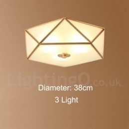 Puur messing rustieke lodge Scandinavische stijl plafondlamp met glazen kap