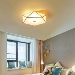 Puur messing rustieke lodge Scandinavische stijl plafondlamp met glazen kap