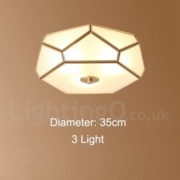 Puur messing rustieke lodge Scandinavische stijl plafondlamp met glazen kap