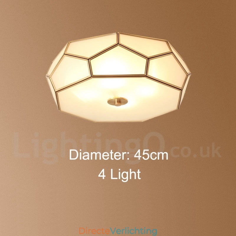 Puur messing rustieke lodge Scandinavische stijl plafondlamp met glazen kap