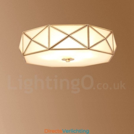 Puur messing rustieke lodge Scandinavische stijl plafondlamp met glazen kap Puur messing rustieke lodge Scandinavische stijl plafondlamp met glazen kap