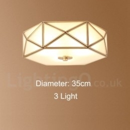 Puur messing rustieke lodge Scandinavische stijl plafondlamp met glazen kap