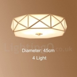 Puur messing rustieke lodge Scandinavische stijl plafondlamp met glazen kap