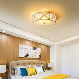 Puur messing rustieke lodge Scandinavische stijl plafondlamp met glazen kap