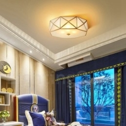 Puur messing rustieke lodge Scandinavische stijl plafondlamp met glazen kap