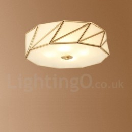 Puur messing rustieke lodge Scandinavische stijl plafondlamp met glazen kap