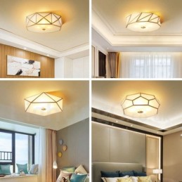 Puur messing rustieke lodge Scandinavische stijl plafondlamp met glazen kap