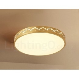Ronde, moderne, eigentijdse, Scandinavische stijl plafondlamp van puur messing met acryl kap
