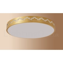 Ronde, moderne, eigentijdse, Scandinavische stijl plafondlamp van puur messing met acryl kap