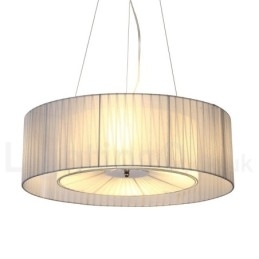 Drum 4-lichts hanglamp met stoffen kap