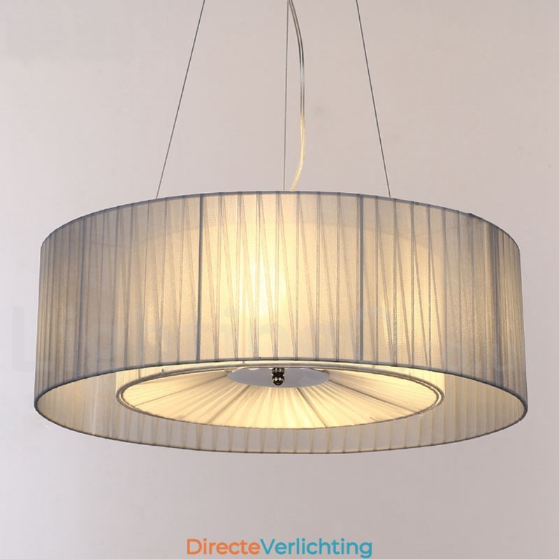 Drum 4-lichts hanglamp met stoffen kap