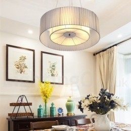 Drum 4-lichts hanglamp met stoffen kap