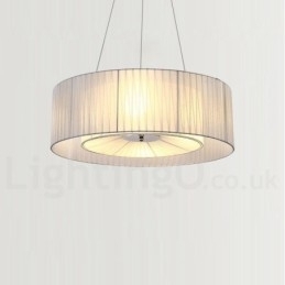 Drum 4-lichts hanglamp met stoffen kap