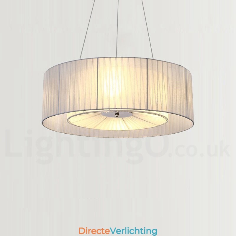 Drum 4-lichts hanglamp met stoffen kap