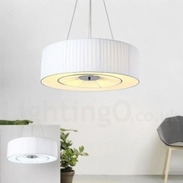 Drum 4-lichts hanglamp met stoffen kap
