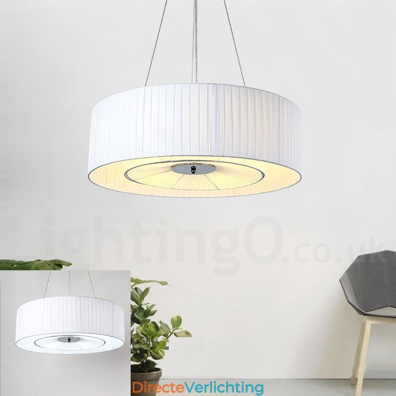 Drum 4-lichts hanglamp met stoffen kap