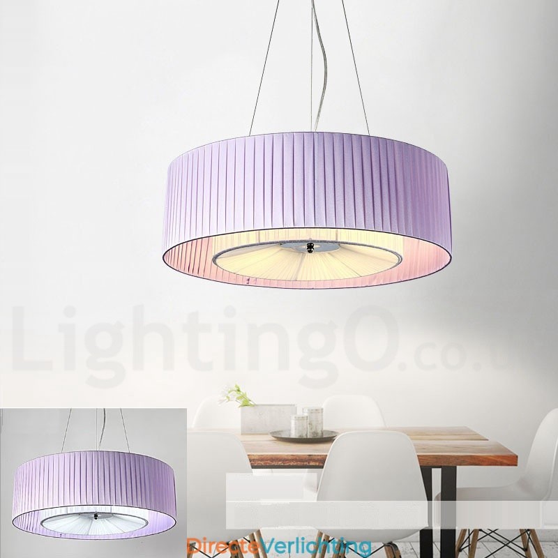 Drum 4-lichts hanglamp met stoffen kap
