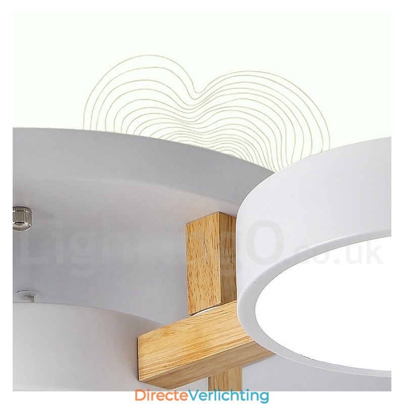 Houten kroonluchter moderne eigentijdse Scandinavische stijl plafondlamp met acryl kap