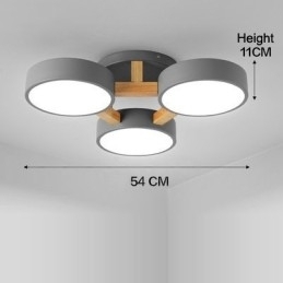 Houten kroonluchter moderne eigentijdse Scandinavische stijl plafondlamp met acryl kap