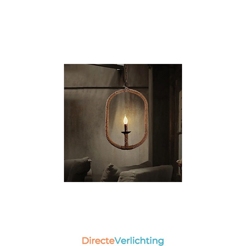 Retro 1 Lamp Hennep Touw Kroonluchter Retro Landelijke Stijl
