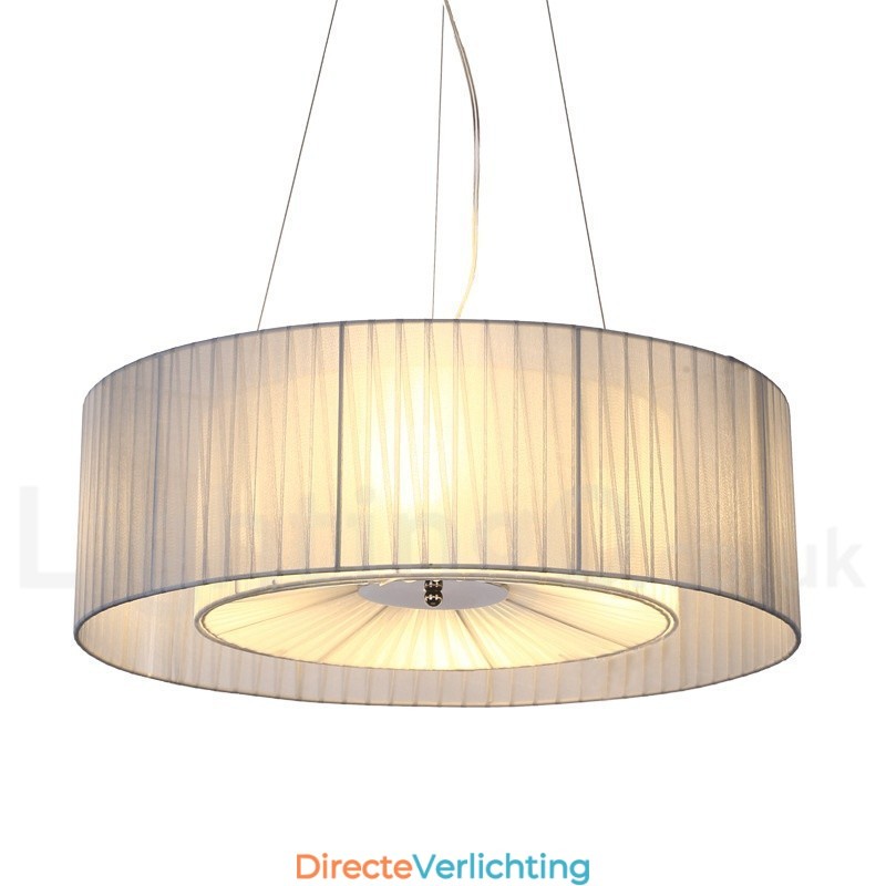Drum 4-lichts hanglamp met stoffen kap