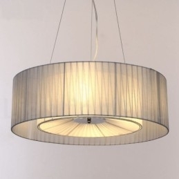 Drum 4-lichts hanglamp met stoffen kap