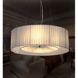 Drum 4-lichts hanglamp met stoffen kap