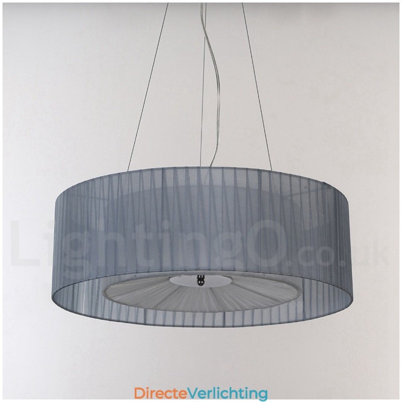 Drum 4-lichts hanglamp met stoffen kap
