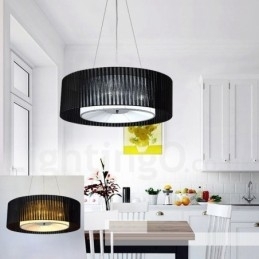 Drum 4-lichts hanglamp met stoffen kap