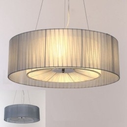 Drum 4-lichts hanglamp met stoffen kap