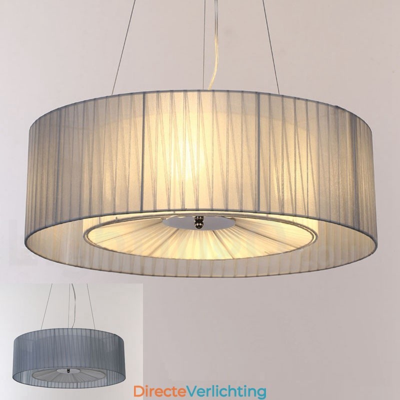 Drum 4-lichts hanglamp met stoffen kap