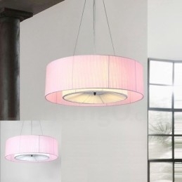 Drum 4-lichts hanglamp met stoffen kap