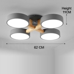 Houten kroonluchter moderne eigentijdse Scandinavische stijl plafondlamp met acryl kap