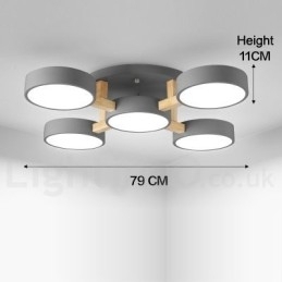 Houten kroonluchter moderne eigentijdse Scandinavische stijl plafondlamp met acryl kap