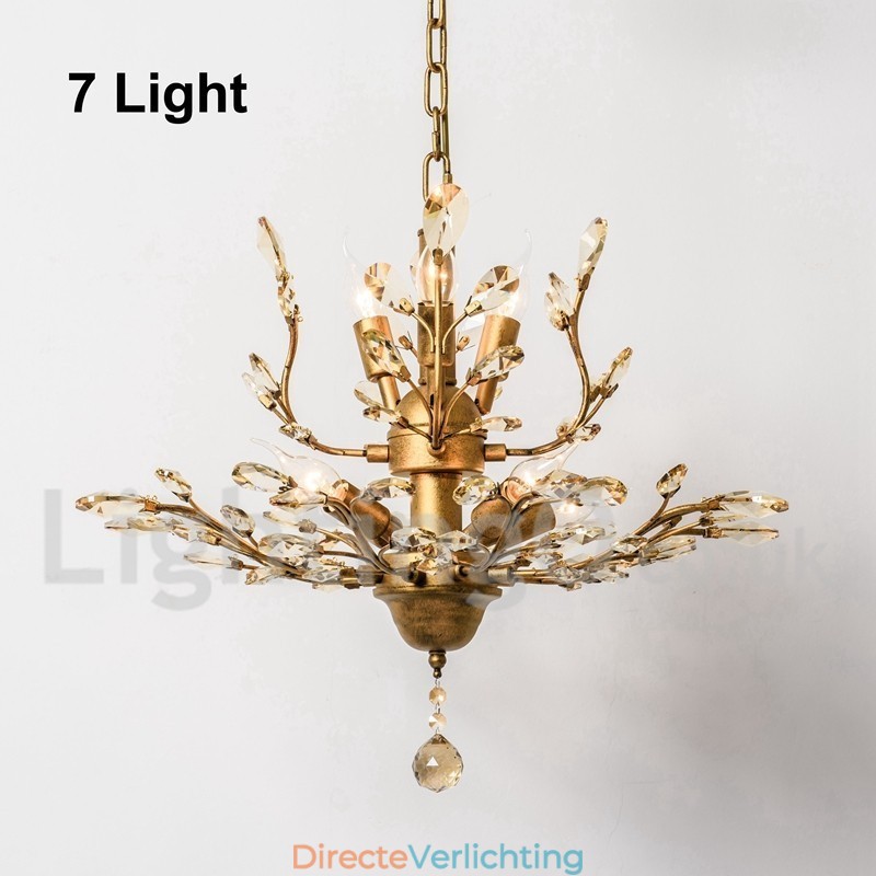 Kristallen ijzeren schilderij kroonluchter met kristallen moderne verlichtingslamp