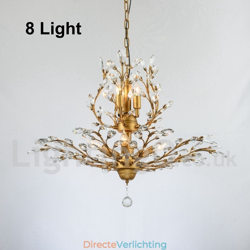Kristallen ijzeren schilderij kroonluchter met kristallen moderne verlichtingslamp