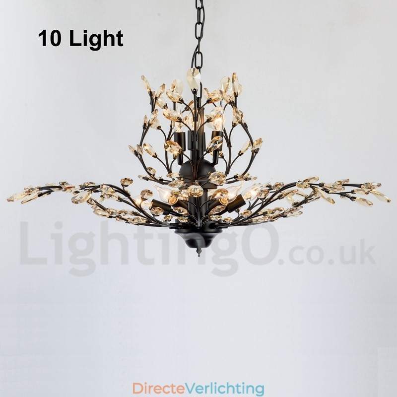 Kristallen ijzeren schilderij kroonluchter met kristallen moderne verlichtingslamp