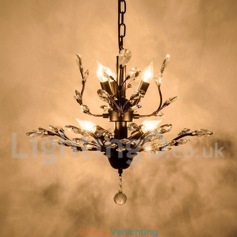 Kristallen ijzeren schilderij kroonluchter met kristallen moderne verlichtingslamp