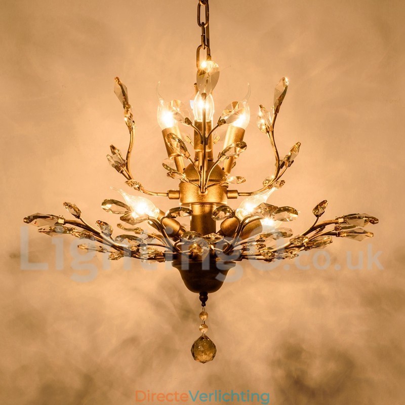 Kristallen ijzeren schilderij kroonluchter met kristallen moderne verlichtingslamp