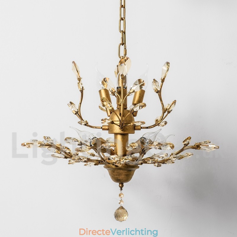 Kristallen ijzeren schilderij kroonluchter met kristallen moderne verlichtingslamp