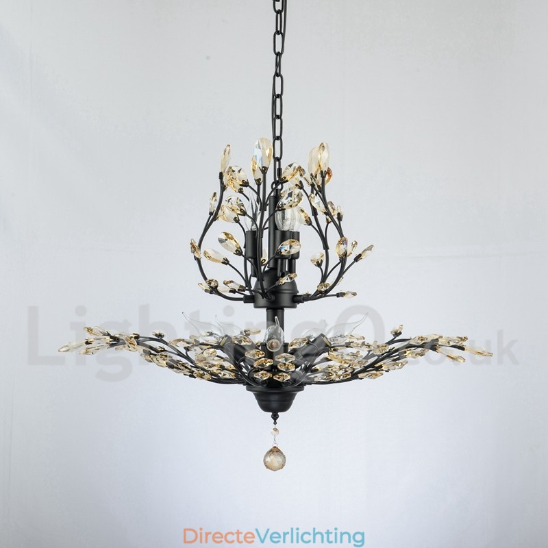 Kristallen ijzeren schilderij kroonluchter met kristallen moderne verlichtingslamp