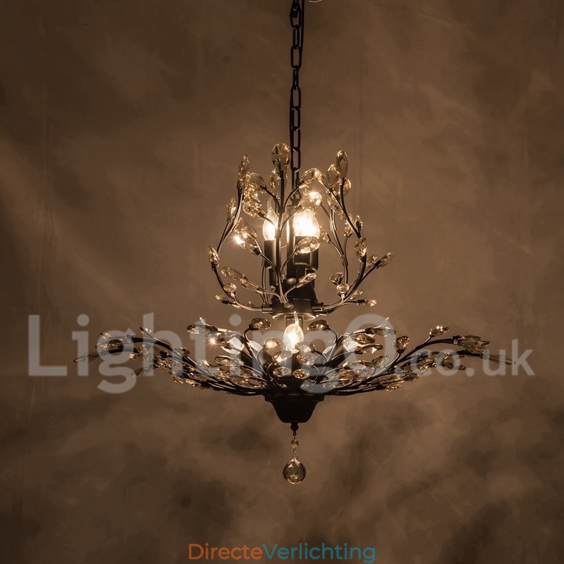 Kristallen ijzeren schilderij kroonluchter met kristallen moderne verlichtingslamp
