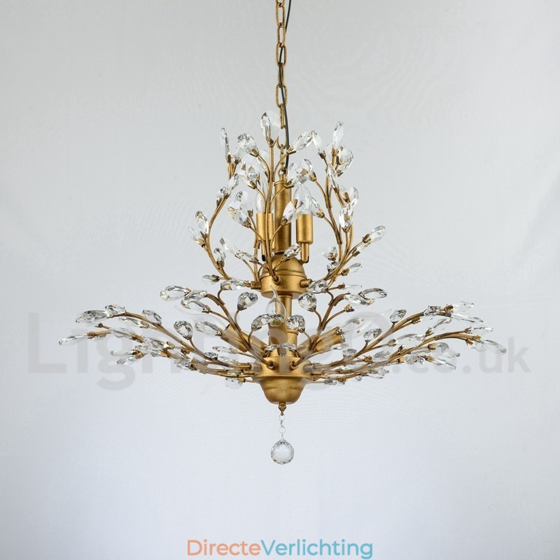 Kristallen ijzeren schilderij kroonluchter met kristallen moderne verlichtingslamp