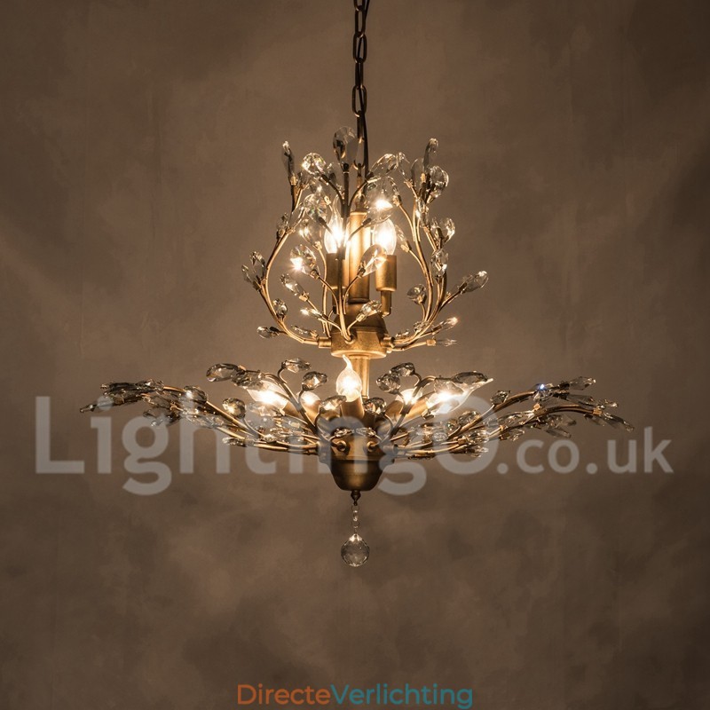 Kristallen ijzeren schilderij kroonluchter met kristallen moderne verlichtingslamp